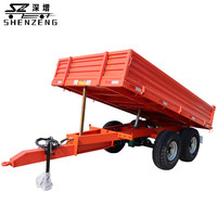 Remorque à benne basculante complète remorque agricole OEM à 4 roues à essieu unique remorque utilitaire à double essieu