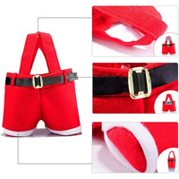 Sacs cadeaux créatifs de Noël en forme de pantalon de Père Noël, sacs mignons pour bonbons et friandises, housses suspendues pour bouteilles de vin pour la décoration de fête de Noël