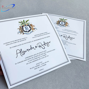 Invito Matrimoniale Stampa a Caldo Verde Oliva Set Letterpress Stile Passaporto - Product Image 4