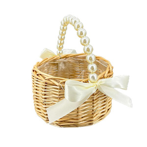 Cesta de mimbre para recuerdos de boda, cesta de flores tejida para floristas, cesta de bambú y ratán transfronteriza, regalo de boda - Product Image 3