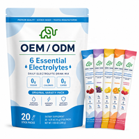 Poudre d'électrolytes essentiels en sachets, marque privée, vente en gros OEM/ODM, soutien énergétique, supplément de santé végétalien pour adultes
