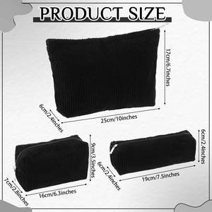 <b>Small</b> Makeup <b>Bag</b> for Purse, Travel Cosmetic <b>Bag</b> Makeup Pouch Corduroy Portable Versatile Zipper Pouch for Women - Product Image 2