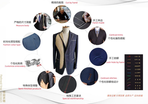 Costume semi-toile pour homme, marque haut de gamme <span class=keywords><strong>DORMEUIL</strong></span>, tissus bleu marine foncé avec boutons en métal doré, costume sur mesure pour homme d'affaires - Product Image 6