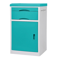 Armoire de chevet médicale moderne bleue en ABS, vente en gros d'usine, armoire de rangement à un tiroir pour hôpital, clinique, salle de séjour, chambre à coucher
