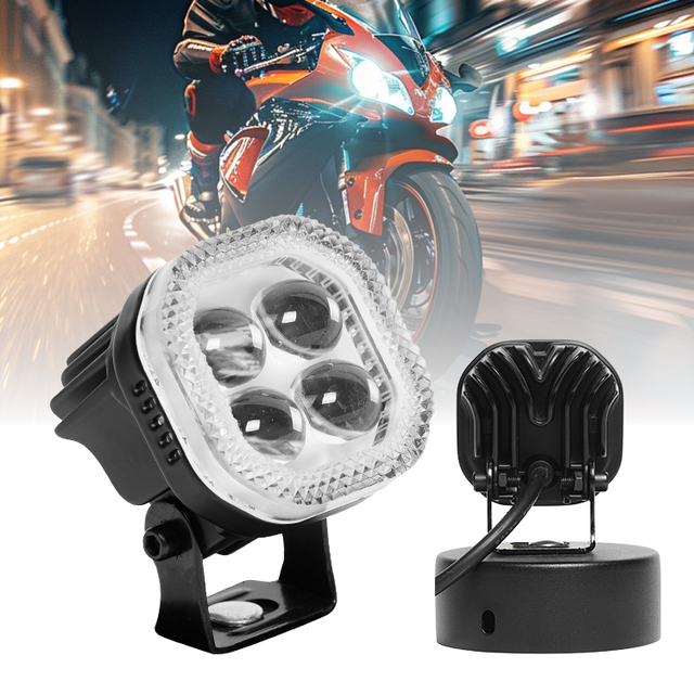 Motorcycle Accessories Working Light RGB Led Headlight 4 Lens Spotlight for Motorcycle Light