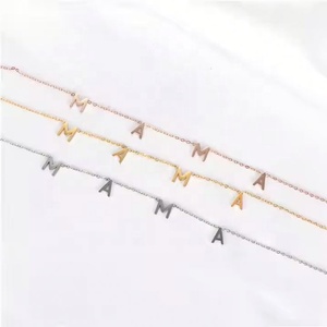 Collier à maillons avec breloques lettres, tendances actuelles, design DIY, en acier inoxydable 316L plaqué or, bijoux fantaisie pour femmes - Product Image 4