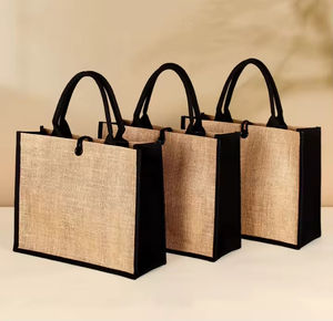 ถุงของขวัญแบบใช้ซ้ำได้ เป็นมิตรกับสิ่งแวดล้อม ถุงชายหาดจากปอกระเจา พิมพ์โลโก้ ถุงช้อปปิ้งฤดูร้อน ถุงสำหรับคุณแม่ - Product Image 2