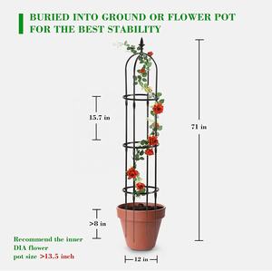 Enrejados de arco de jardín de plantas de escalada recubiertas de plástico, obelisco redondo de Metal, gran oferta, <span class=keywords><strong>2022</strong></span> - Product Image 5