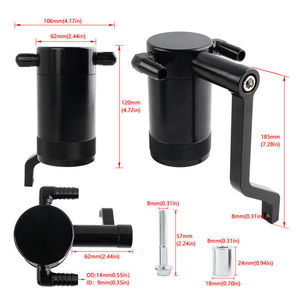 Auso-Racing Aluminum Oil Catch Can With <b>Bracket</b> For Dodge Challenger 6.4L Hemi Engine <b>Black</b> - Product Image 2