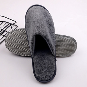 Haofei Kapalı Burunlu Lüks Beyaz Mercan Poları EVA Tabanlı Tek Kullanımlık Terlikler Kaymaz Kalınlaştırılmış Taban Çevre Dostu Otel Malzemeleri - Product Image 3