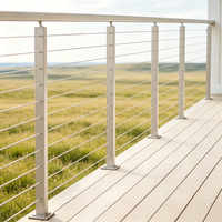 Rampe de balustrade moderne en câble d'acier inoxydable OEM économique, matériaux 304/316, résistante à l'eau et à la rouille pour balcon et escalier