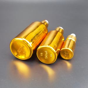 Flacons compte-gouttes en verre électroplaqué or brillant de luxe 5ml 10ml 15ml 20ml 30ml 50ml 100ml pour huiles essentielles - Product Image 4