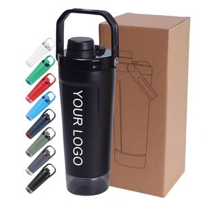 Custom logo 20oz Leakproof Insulated Stainless Steel Shaker Cup BPA-Free Double Wall Powder Coated Protein Shakes <b>Bottle</b> - Product Image 1