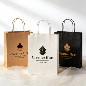 Sacs en papier kraft recyclables ECO avec poignée, adaptés pour les cadeaux, l'emballage ménager, les vêtements, <span class=keywords><strong>sac</strong></span> en papier avec impression de logo personnalisée - Product Image 1