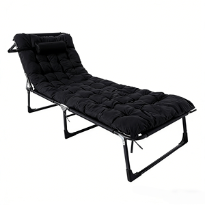 Cama Plegable Ajustable para Camping, Cama Plegable Acolchada sin Ensamblaje para Uso en Interiores y Exteriores, Siesta en la Oficina, Camping, Patio, Playa - Product Image 3