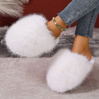 Chaussons doux et moelleux en fausse fourrure pour femmes, style hôtel, épais, pour l'hiver, le printemps et l'automne
