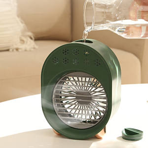 Nouveau ventilateur d'air USB portable, mini climatiseur de bureau, ventilateur de bureau compact avec humidificateur et lumière d'ambiance colorée - Product Image 5