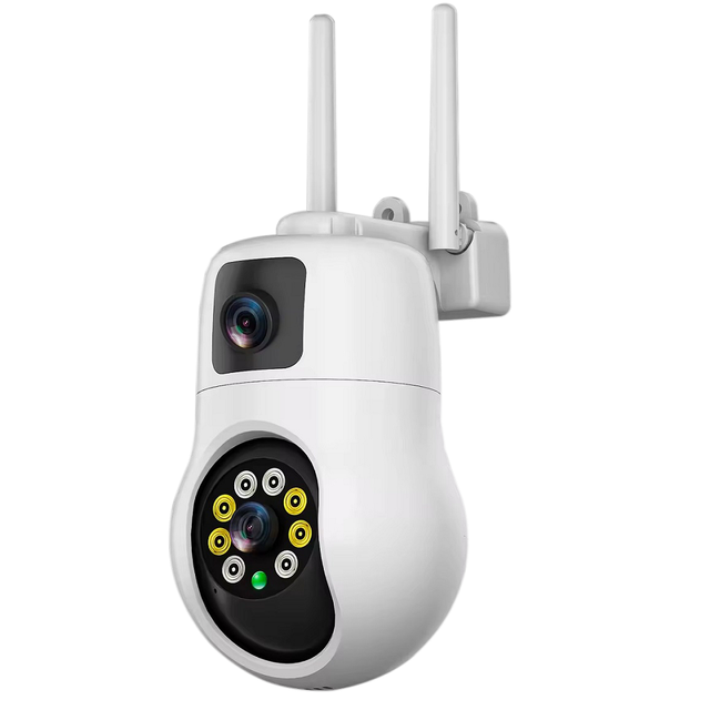 Tuya Dual Lens Wifi Cctv Surveillance 8MP(4MP+4MP) Mini Wifi Surveillance 360 8mp 4k Ip Camera Smart AI Wireless 2 Lens Camera