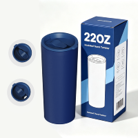 Gobelet isotherme de voyage en acier inoxydable de 22 oz avec couvercle coulissant, tasse à café à double paroi isolée pour les voyages en voiture