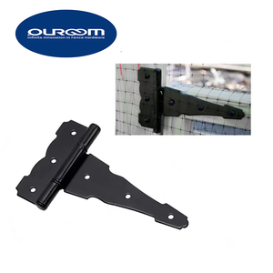 مفصلة على شكل حرف T من الفولاذ الأسود العالمي للخدمة الشاقة بتصميم عصري للسياج والبوابة الخشبية - Product Image 3