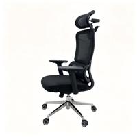 Chaise de bureau ergonomique en maille, vente en gros d'usine, avec appui-tête réglable, support lombaire, base chromée, pivotante, pour ordinateur