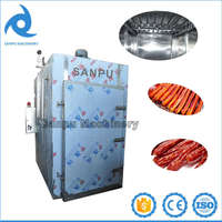 Four à fumage électrique/gaz/vapeur en acier inoxydable pour saucisses, jambon, bacon, poulet fumé, poisson, canard, tofu, fruits de mer