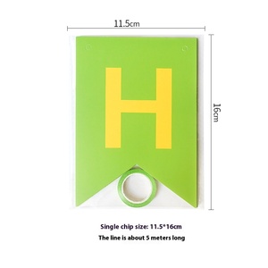 ปั๊มลาย Fishtail ธงสุขสันต์วันเกิดสุขสันต์วันเกิดสุขสันต์วันเกิดของตกแต่งงานปาร์ตี้สุขสันต์วันเกิดแบนเนอร์ - Product Image 3