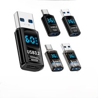 Adaptateur USB-C vers USB, USB 3.2, 10 Gbps, Adaptateur OTG, Charge Rapide PD 120W Compatible avec iPhone 17, Ordinateur Portable, MacBook, Transparent