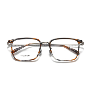 Titanium Rectangle Full Rim <b>Eyeglasses</b> Solid Color Unisex Anti-Uv Vision Correction <b>Frames</b> for Adults All Face Shapes - Product Image 6