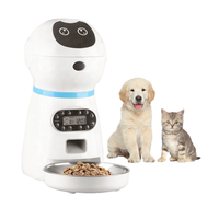 3,5L Automatischer Tierfutterautomat mit Sprachaufzeichnung im Roboter-Stil Intelligenter Futterspender für Katzen und Hunde LCD-Bildschirm Duale Stromversorgung
