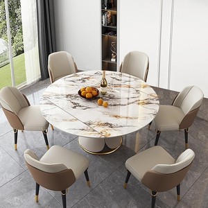 Tavolo da Pranzo Rotondo Regolabile Durevole in Offerta, Set da 6 Posti con Superficie Premium e Base Elegante, Arredamento Moderno per Sala da Pranzo - Product Image 4