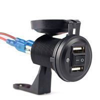 Chargeur de voiture étanche Offre Spéciale avec interrupteur, prise de chargeur à double port USB pour téléphone portable modifié