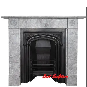beautiful design white carrara marble fireplace surround for sale