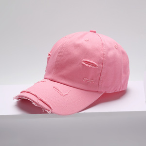 Cappellino da Baseball Trendy con Effetto Usurato, Ricamo Logo Personalizzato, Stile Streetwear, Versatile, Morbido, con Visiera a Becco d'Anatra per Protezione Solare - Product Image 1