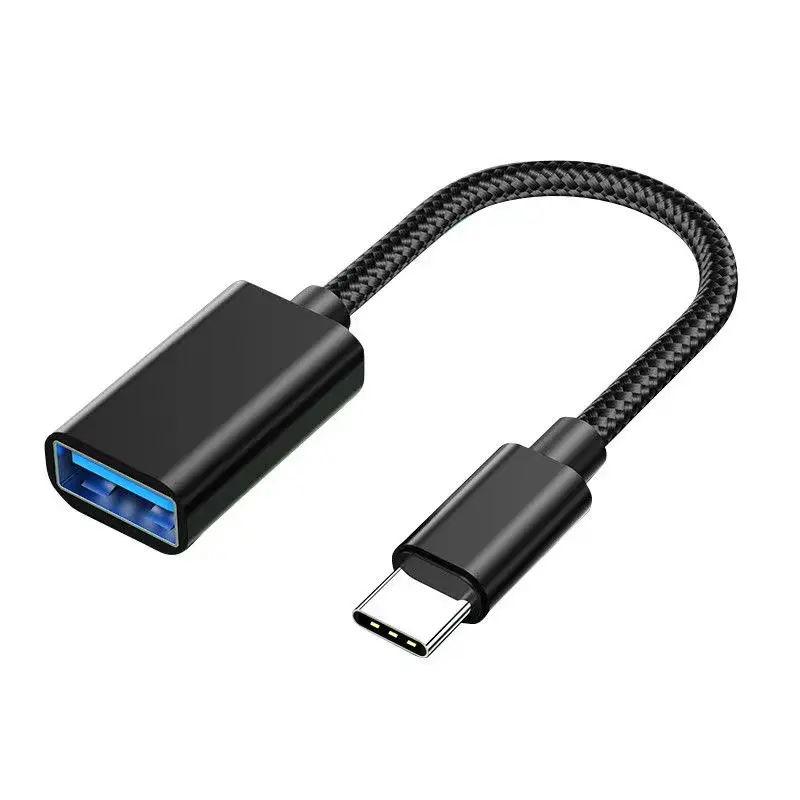 Adaptateur de câble USB-C OTG tressé USB vers connecteur adaptateur Type-C pour Xiaomi pour Samsung convertisseur de câble de données OTG