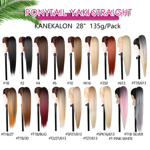 Julianna – Extensions synthétiques Yaki longues à cordon <span class=keywords><strong>de</strong></span> serrage pour femmes noires, postiches blondes personnalisées à l'arrière et <span class=keywords><strong>queue</strong></span> <span class=keywords><strong>de</strong></span> <span class=keywords><strong>cheval</strong></span> à encliqueter - Product Image 5