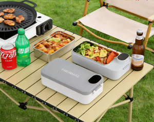 Boîte à lunch chauffante portable en acier inoxydable 304 alimentée par USB, écologique, avec contrôle numérique, capacité 1L, pour le bureau, l'extérieur, la voiture et les voyages - Product Image 1