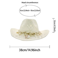 Chapeaux de cowboy en paille blanche personnalisés en gros avec corde en coquillage, style bohème, pour la plage, les vacances d'été et les fêtes pour adultes