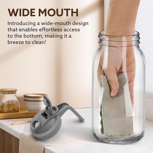 Jarra de leche de boca ancha de 32 oz y <span class=keywords><strong>64</strong></span> oz, contenedor de nevera para café helado, té, jugo, tarro de cristal azul con tapa hermética para verter - Product Image 3