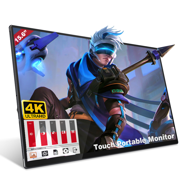 15.6 Inch 4k Lcd Touch Screen Type-c Portable Monitor with Battery High End 4k Portable Gaming Monitor