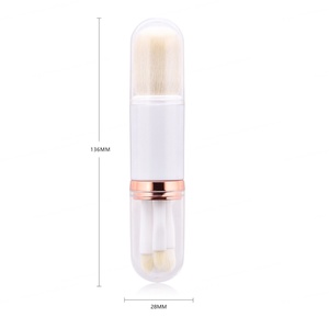 Kit de pinceaux de maquillage portable 4 en 1, pinceaux pour fards à paupières, poudre, fond de teint, ensemble de pinceaux cosmétiques de voyage, poils doux, prêt à être expédié - Product Image 5
