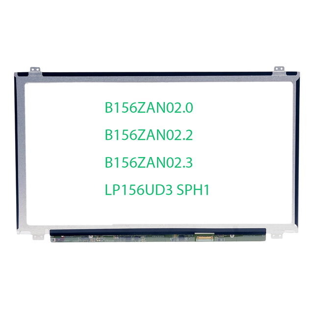 15.6" 4K UHD 3840x2160 IPS Laptop LCD Screen B156ZAN02.0 LP156UD3-SPH1 eDP 40PIN 60Hz 100% sRGB LED Display Panel Replacement