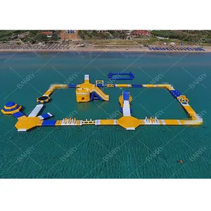 Üretici su ekipmanları deniz yüzen su engel kursu büyük şişme su parkları Aqua Park yaz aylarında