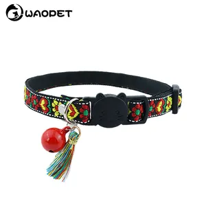 Vente en gros collier pour animaux de compagnie de bonne qualité colliers personnalisés et ajustables pour chiens et chats à impression brodée