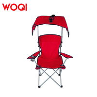 Chaise pliante portable WOQI pour l'extérieur, meubles légers, pêche, camping, cadre en métal, sac à dos, chaise de plage avec pare-soleil