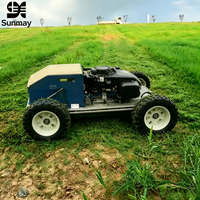 Tondeuse à gazon RC industrielle autopropulsée 4 temps, 9 CV, télécommandée, portée 500 m, 4x4, sur chenilles