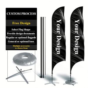 Bandera de Plumas Personalizada con Logotipo, Bandera de Playa Personalizada, Bandera de Plumas Impresa Personalizada para Exteriores, Soportes para Banderas de Playa - Product Image 1