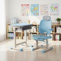 Ensemble bureau et chaise ergonomiques pour étudiants avec fonction de repos inclinable pour la salle de classe et l'étude à domicile
