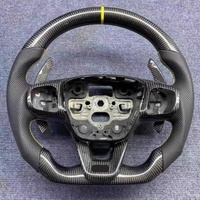 Volant de direction en fibre de carbone de style sportif personnalisé, accessoires intérieurs en alcantara noir pour les voitures Dodge Charger Challenger SRT