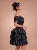 Gaun Pengantin Satin Model Ball Gown Off Shoulder Rok Bubble Korset Gaun Pengantin Custom Gaun Pengantin Satin Warna Ivory